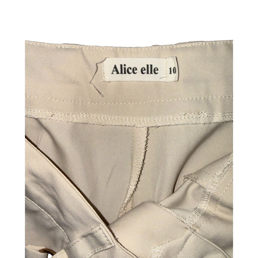 Alice Elle Ivory White Cargo Suspender Wide Leg Lightweight Pants Womens Size 10 - Picture 4 of 8